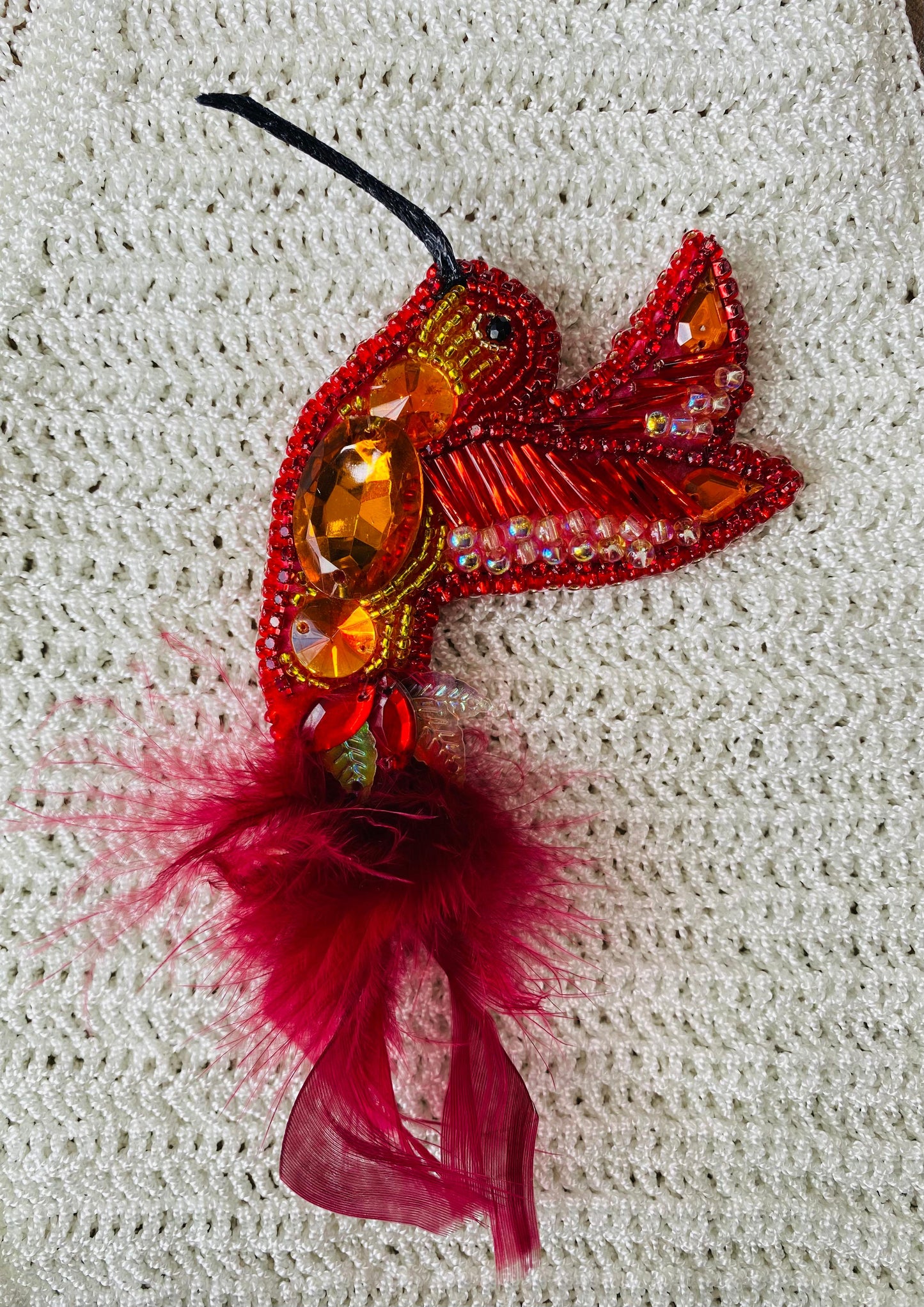 Broche Colibries Rojo