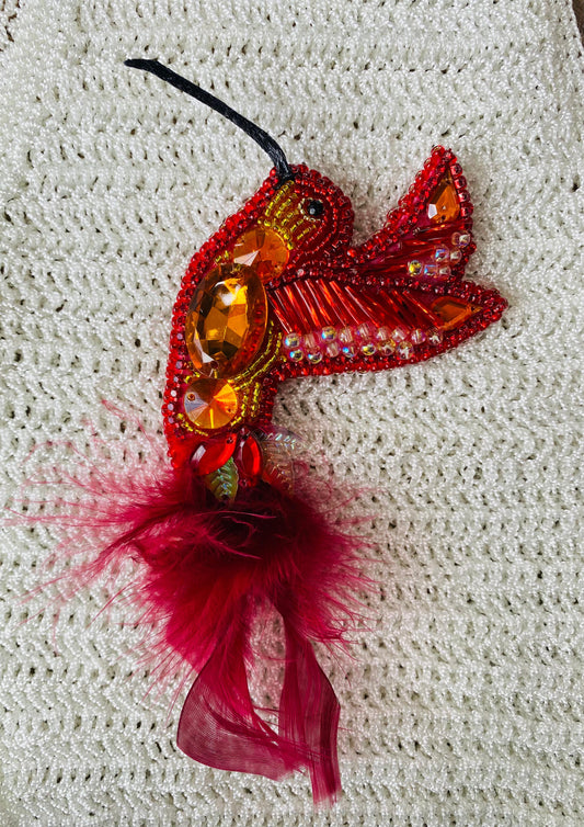 Broche Colibries Rojo
