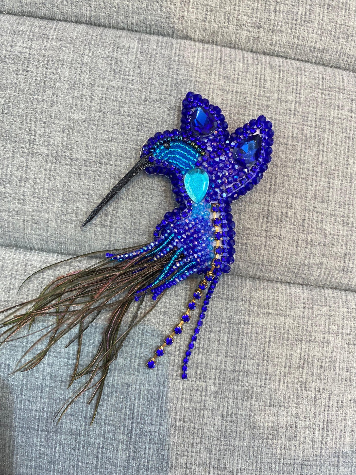 Broche De Colibri Azul