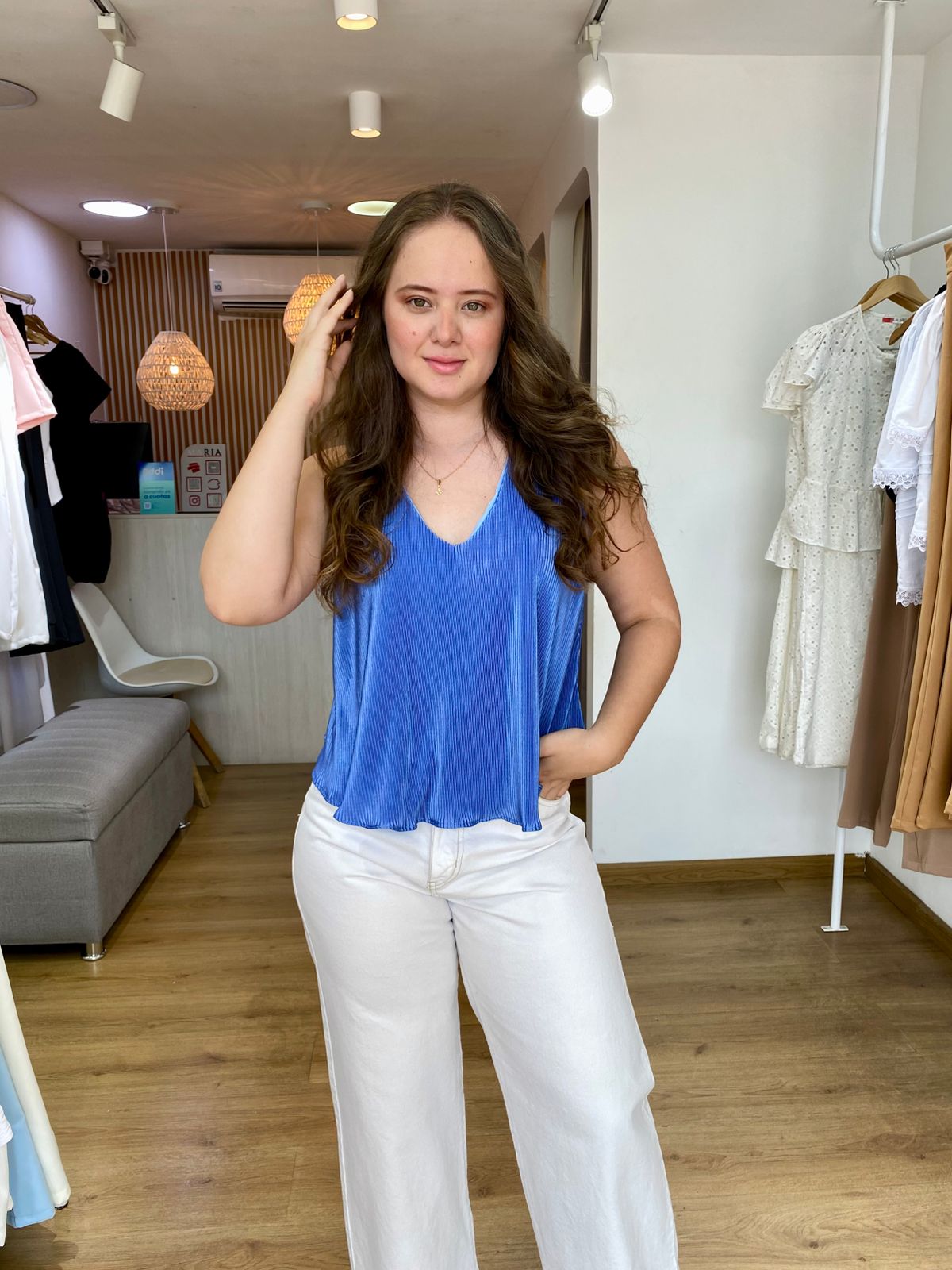 Blusa plisada