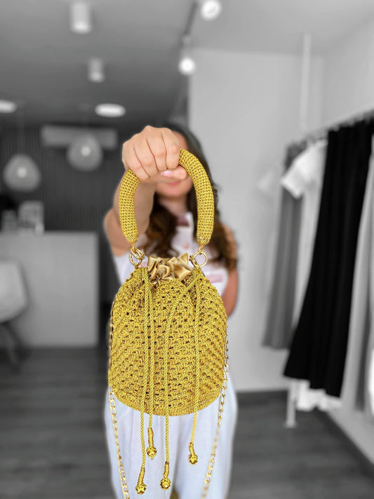 Bolso tejido Amarillo Mostaza