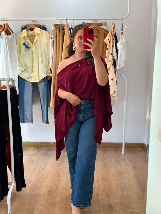BLUSA MILAGROS VINO TINTO